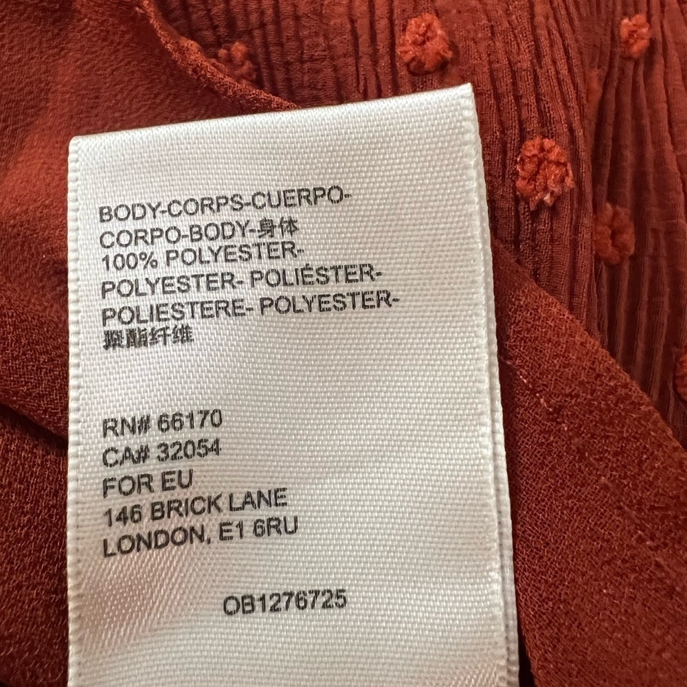 Urban Outfitters rust orange Swiss dot tunic - Picture 6 of 7